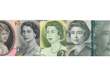 Aging Queen Elizabeth II on Banknotes
